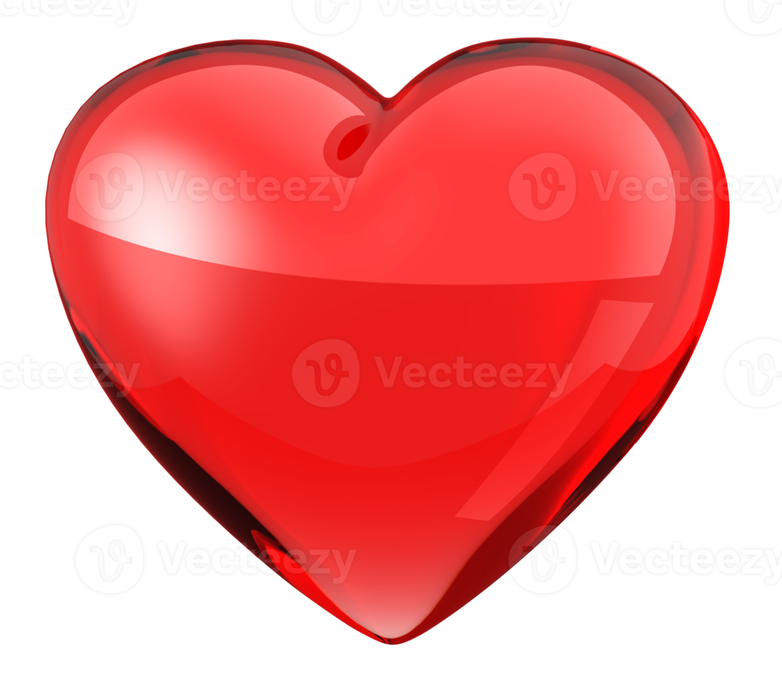 Red heart 3d illustration png