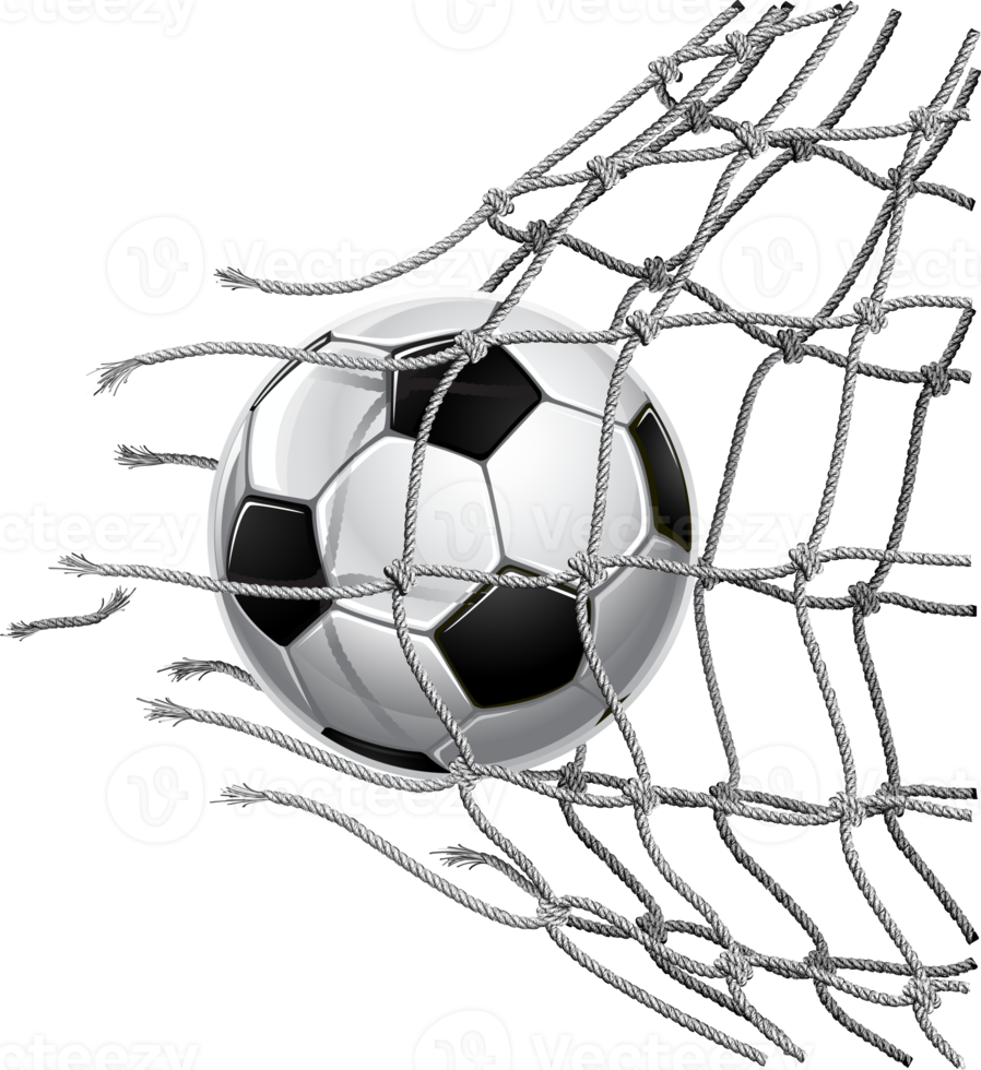 bola de futebol na rede do gol 19006953 PNG