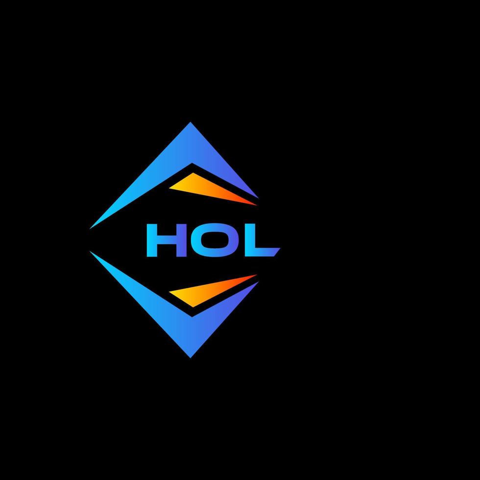 HOL abstract technology logo design on Black background. HOL creative initials letter logo concept. vector