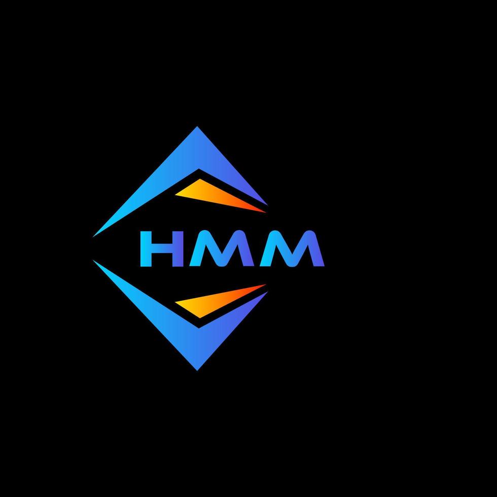 hmm diseño de logotipo de tecnología abstracta sobre fondo negro. concepto de logotipo de letra de iniciales creativas hmm. vector