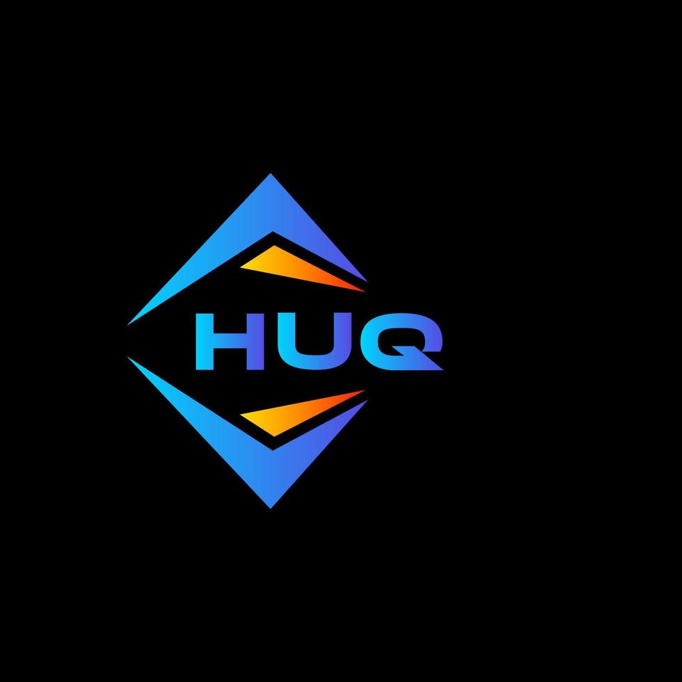 diseño de logotipo de tecnología abstracta huq sobre fondo negro. concepto de logotipo de letra de iniciales creativas huq. vector