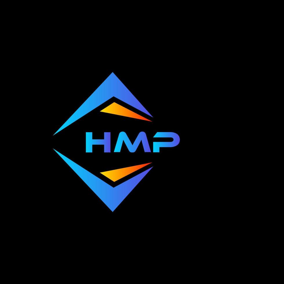 diseño de logotipo de tecnología abstracta hmp sobre fondo negro. concepto de logotipo de letra de iniciales creativas hmp. vector