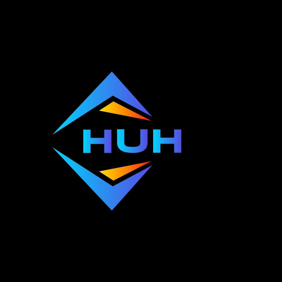 HUH abstract technology logo design on Black background. HUH creative initials letter logo concept. vector