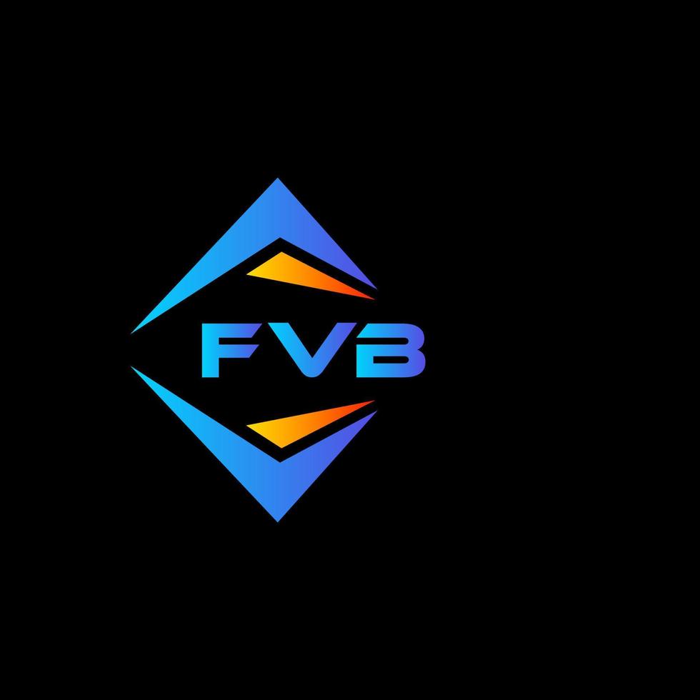 Diseño de logotipo de tecnología abstracta fvb sobre fondo negro. Concepto de logotipo de letra de iniciales creativas fvb. vector