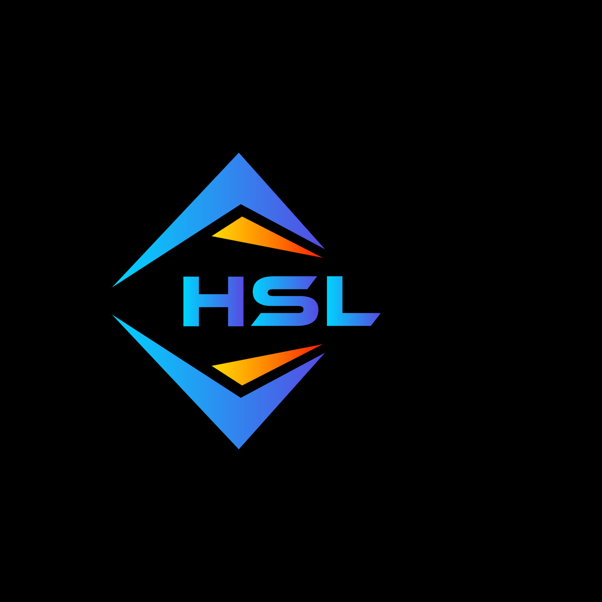 HSL abstract technology logo design on Black background. HSL creative
