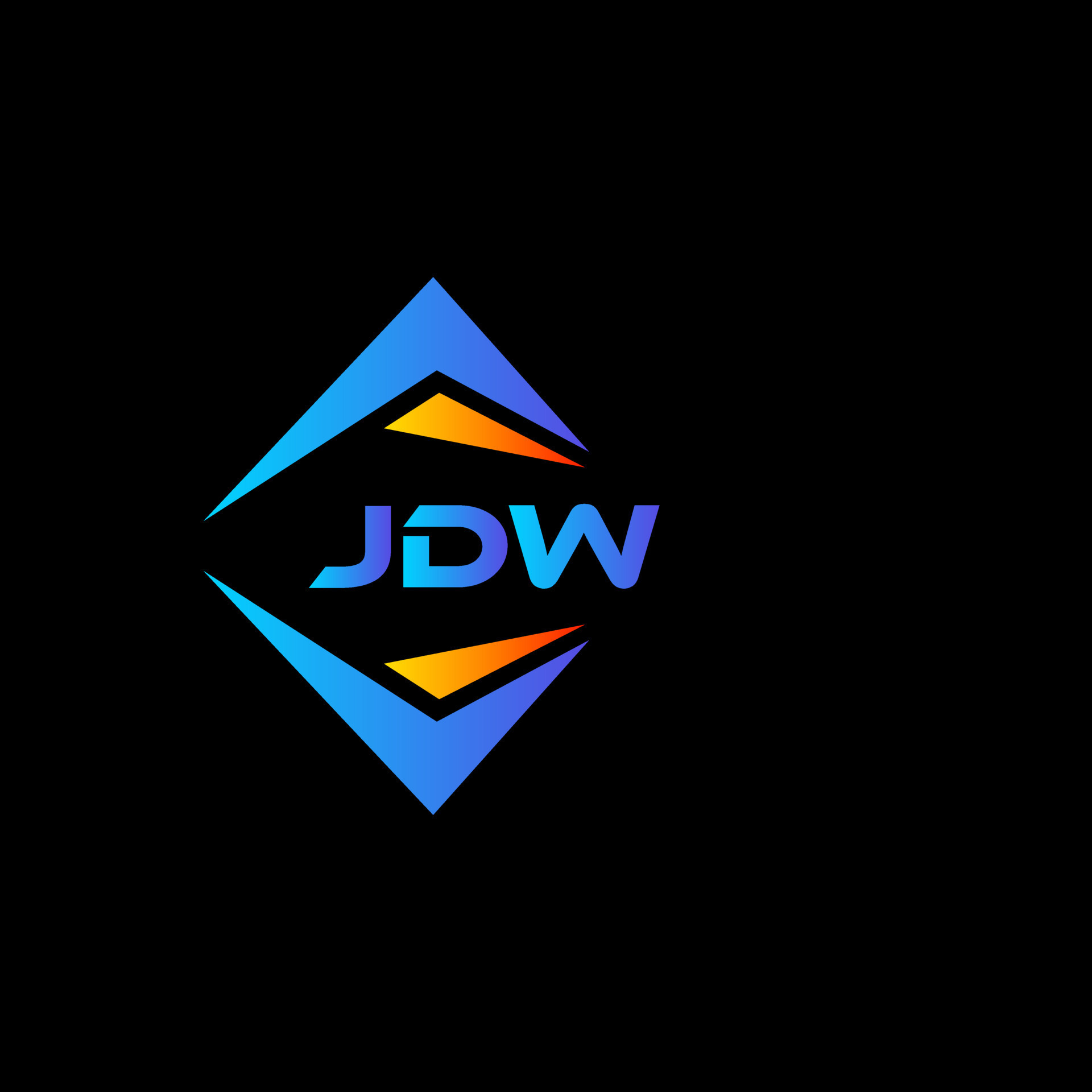 jdw diseño de logotipo de tecnología abstracta sobre fondo negro ...