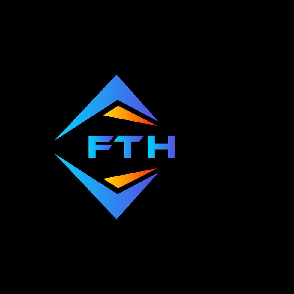 diseño de logotipo de tecnología abstracta fth sobre fondo negro. fth concepto de logotipo de letra de iniciales creativas. vector