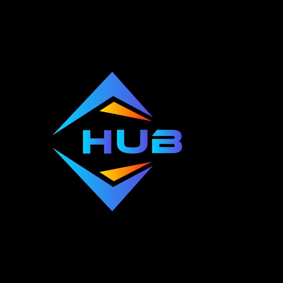 HUB abstract technology logo design on Black background. HUB creative initials letter logo concept. vector