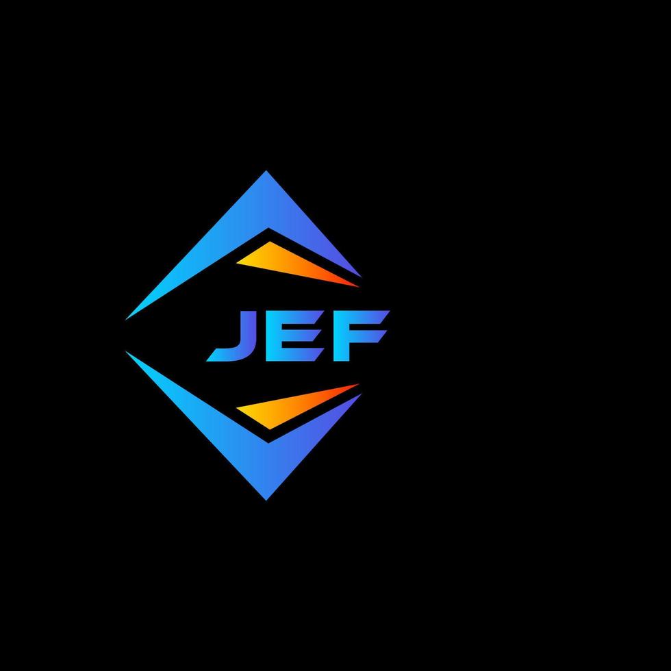 diseño de logotipo de tecnología abstracta jef sobre fondo negro. concepto de logotipo de letra de iniciales creativas de jef. vector