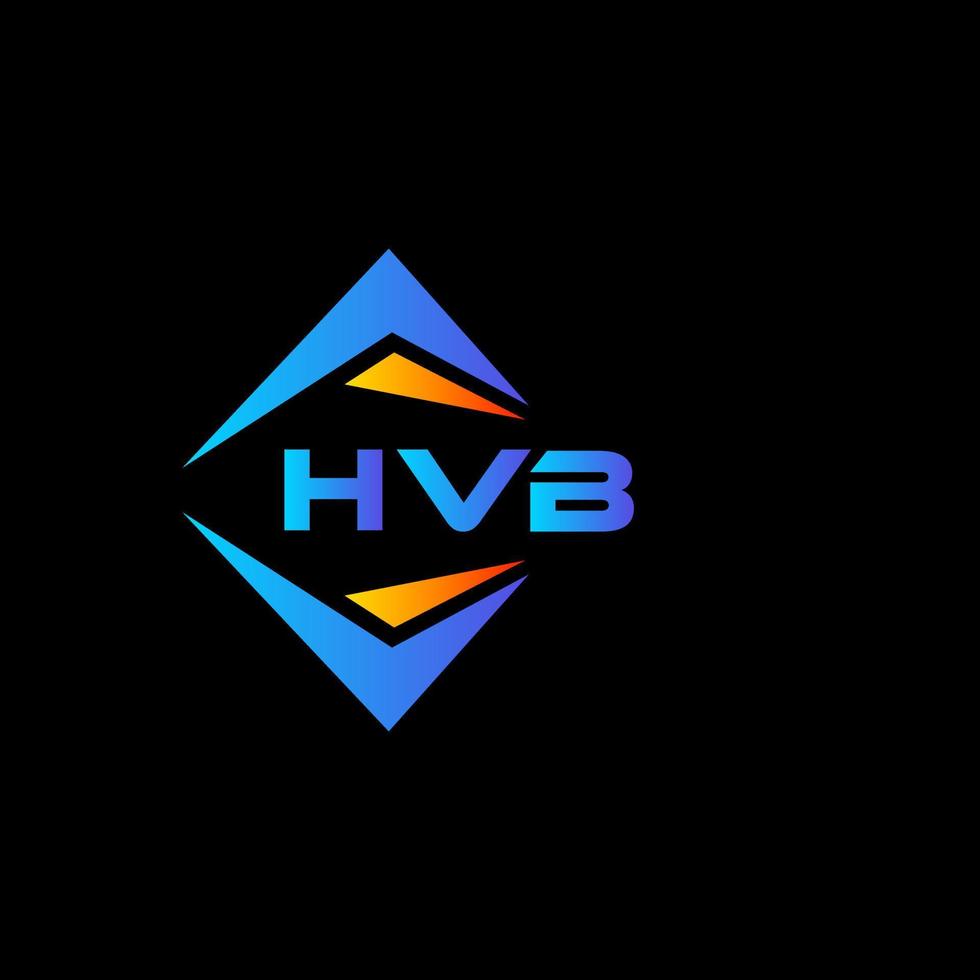 diseño de logotipo de tecnología abstracta hvb sobre fondo negro. concepto de logotipo de letra de iniciales creativas hvb. vector