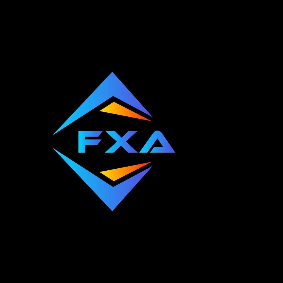 diseño de logotipo de tecnología abstracta fxa sobre fondo negro. concepto de logotipo de letra de iniciales creativas fxa. vector