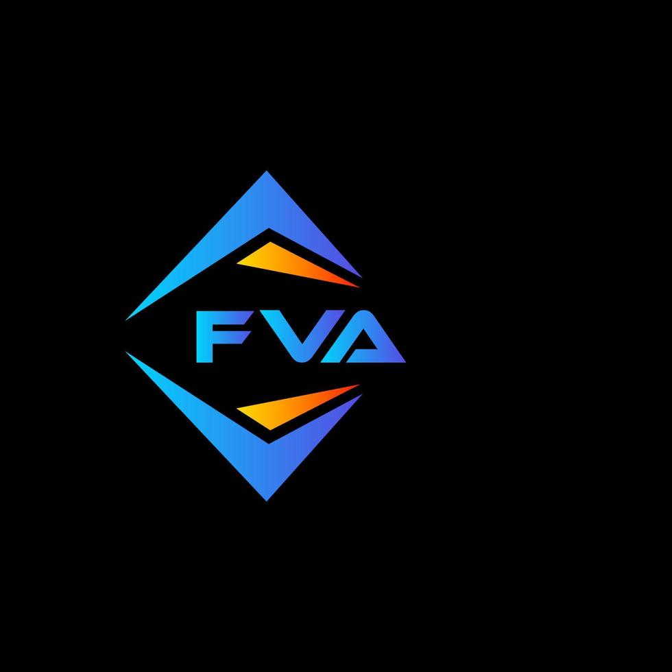 diseño de logotipo de tecnología abstracta fva sobre fondo negro. concepto de logotipo de letra de iniciales creativas fva. vector