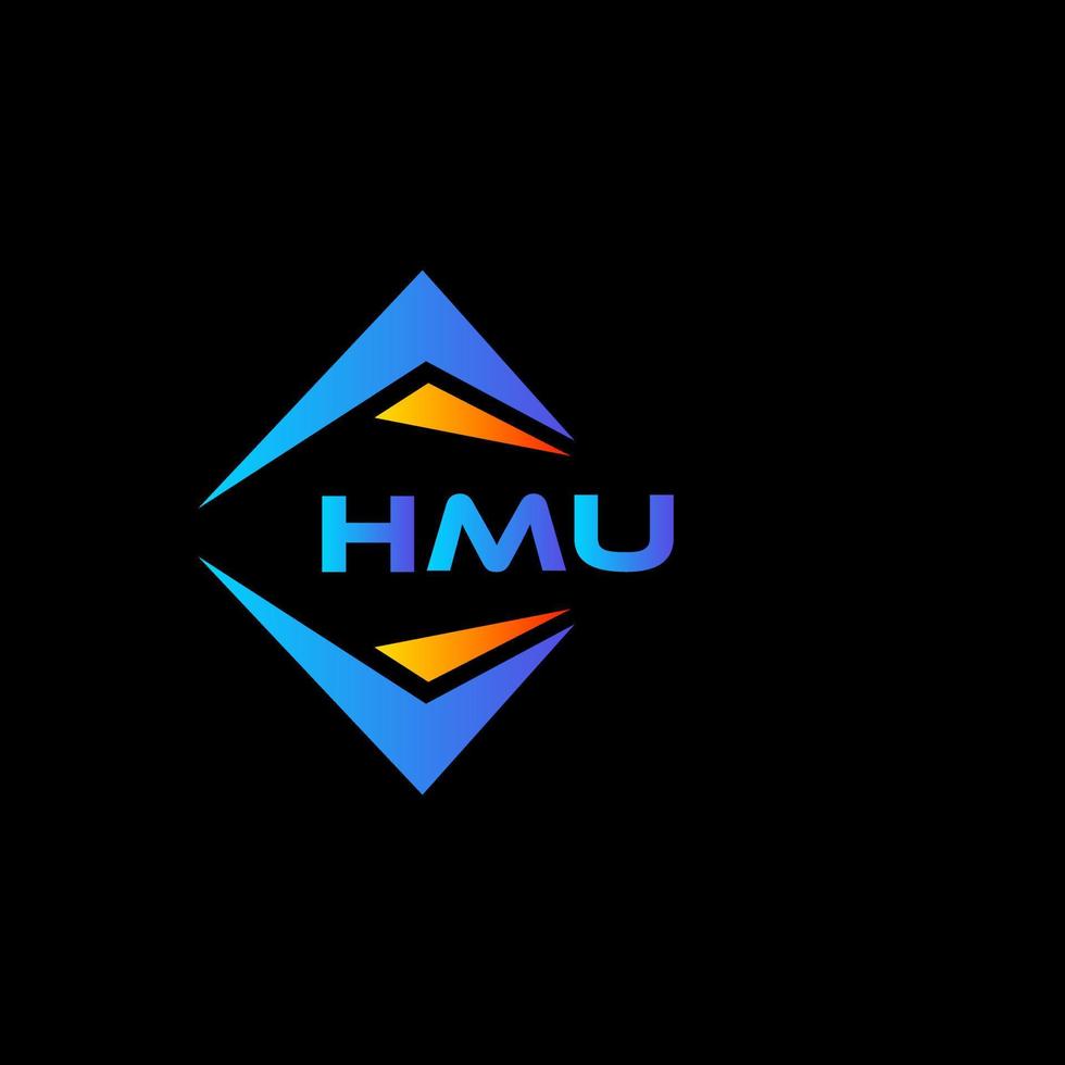 HMU abstract technology logo design on Black background. HMU creative initials letter logo concept. vector
