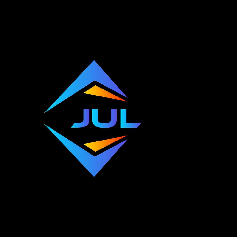 jul diseño de logotipo de tecnología abstracta sobre fondo negro. julio concepto de logotipo de letra inicial creativa. vector