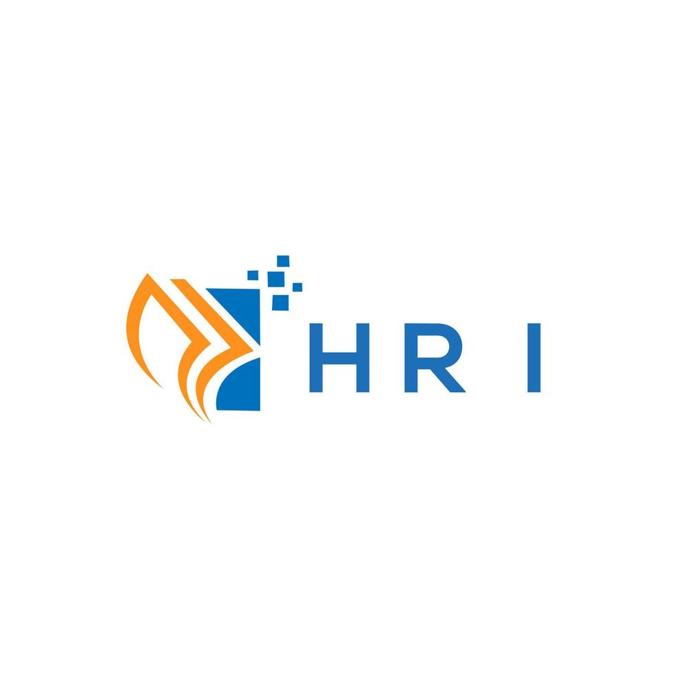 HRI credit repair accounting logo design on white background. HRI creative initials Growth graph letter logo concept. HRI business finance logo design. vector