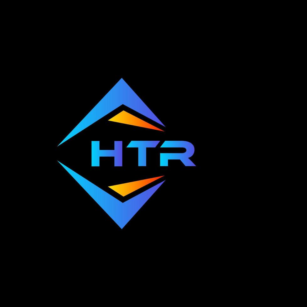 diseño de logotipo de tecnología abstracta htr sobre fondo negro. concepto de logotipo de letra de iniciales creativas htr. vector
