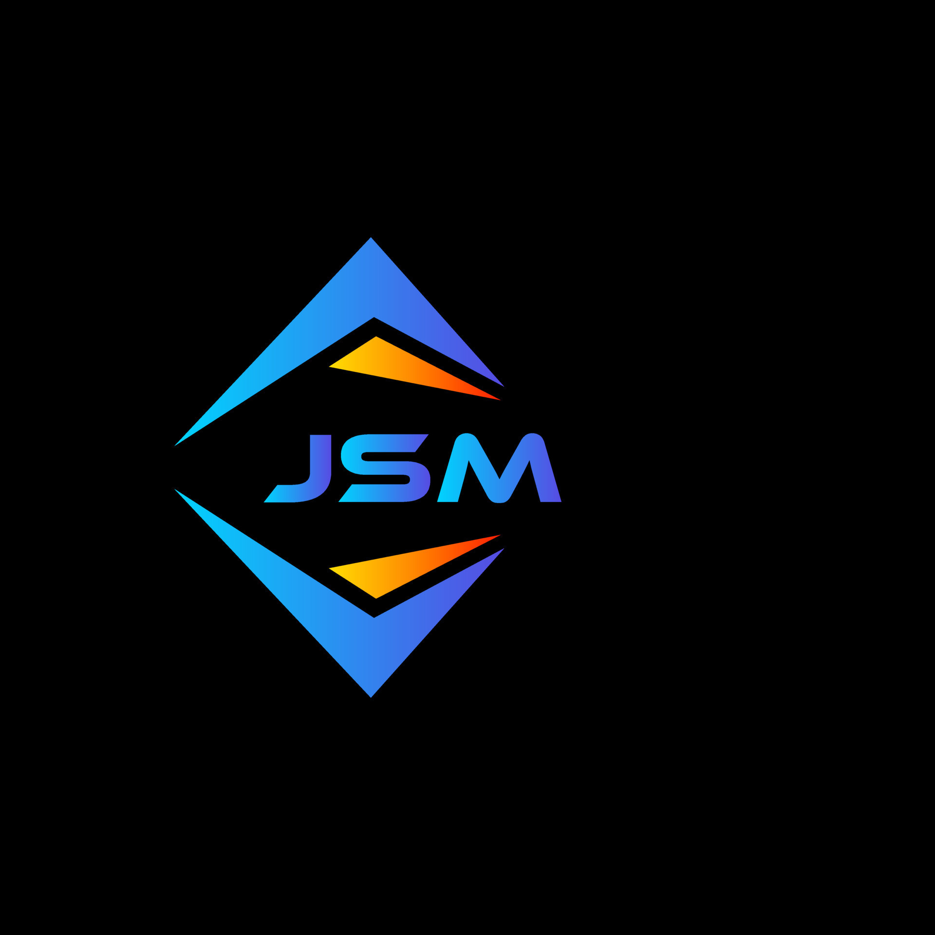 JSM abstract technology logo design on Black background. JSM creative