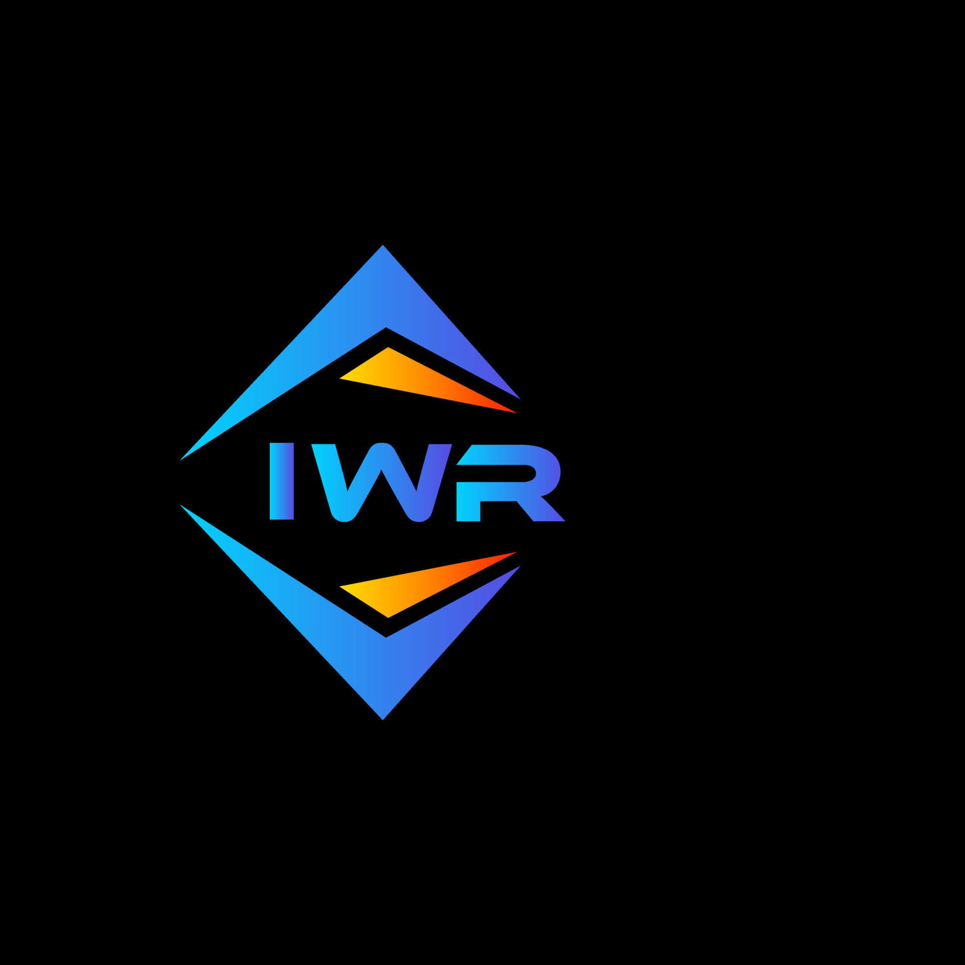 IWR abstract technology logo design on white background. IWR creative ...