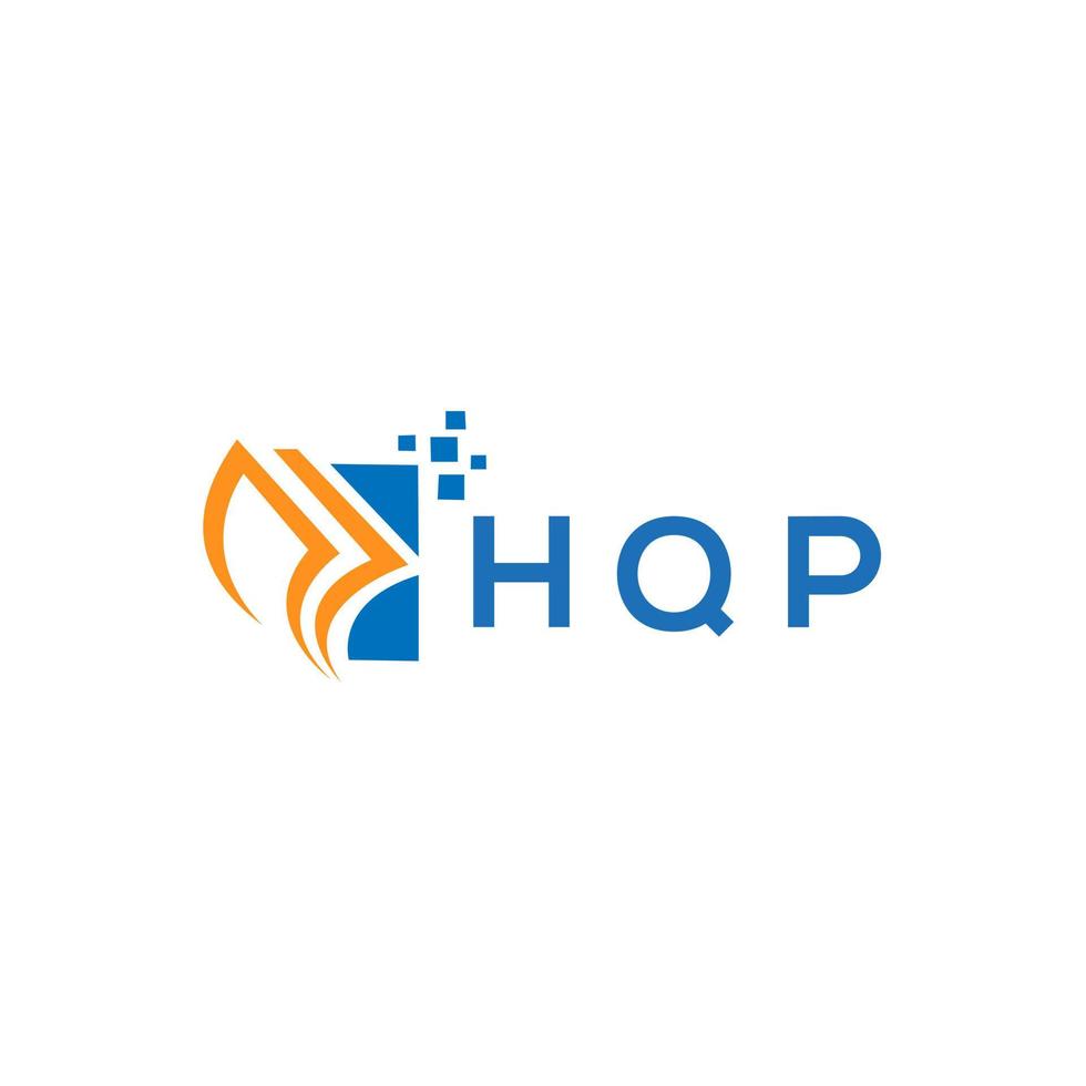 diseño de logotipo de contabilidad de reparación de crédito hqp sobre fondo blanco. Concepto de logotipo de letra de gráfico de crecimiento de iniciales creativas hqp. diseño del logotipo de finanzas empresariales hqp. vector