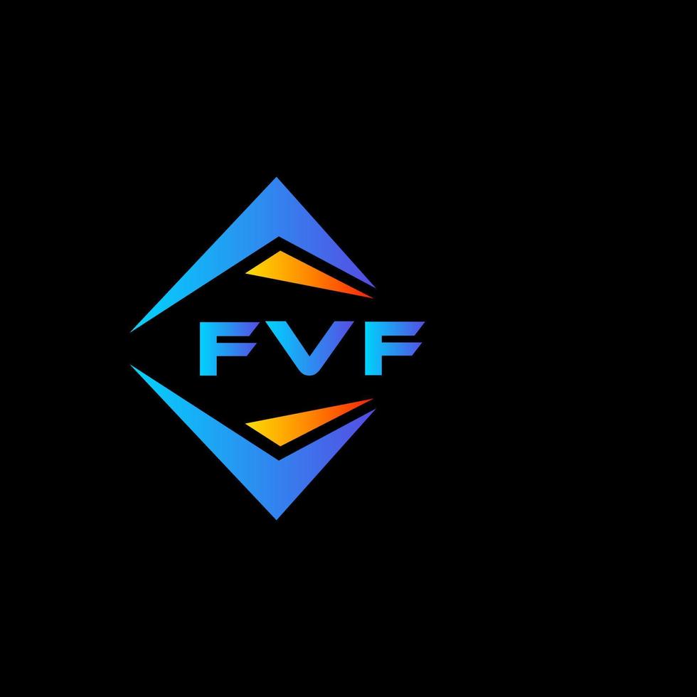 Diseño de logotipo de tecnología abstracta fvf sobre fondo negro. Concepto de logotipo de letra de iniciales creativas fvf. vector