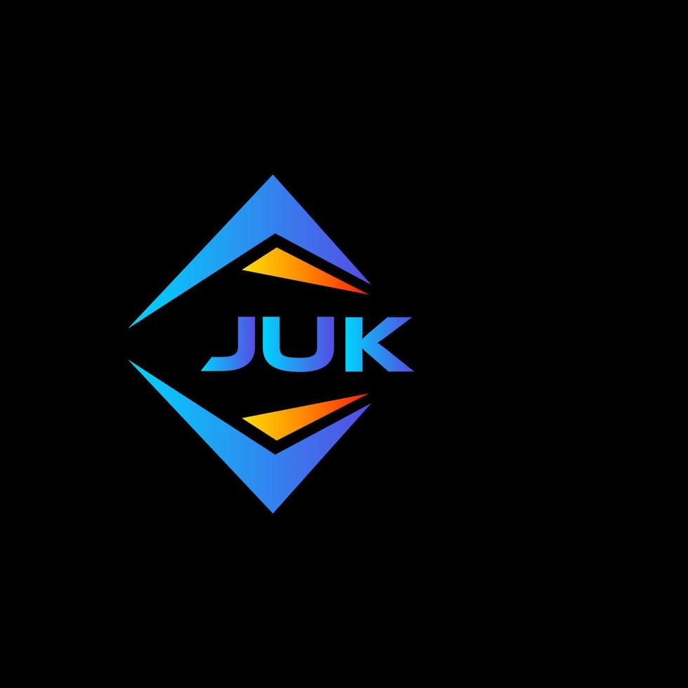 juk diseño de logotipo de tecnología abstracta sobre fondo negro. concepto creativo del logotipo de la letra de las iniciales de juk. vector