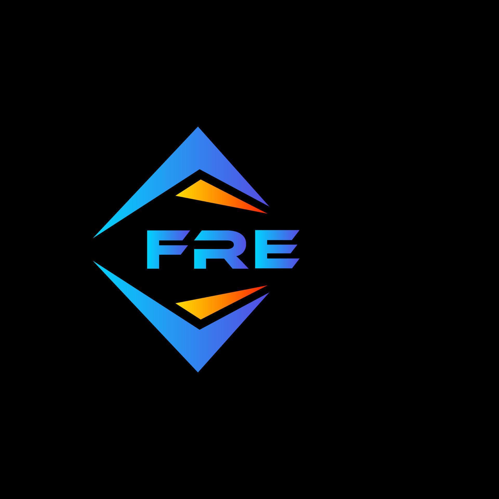FRE abstract technology logo design on Black background. FRE creative