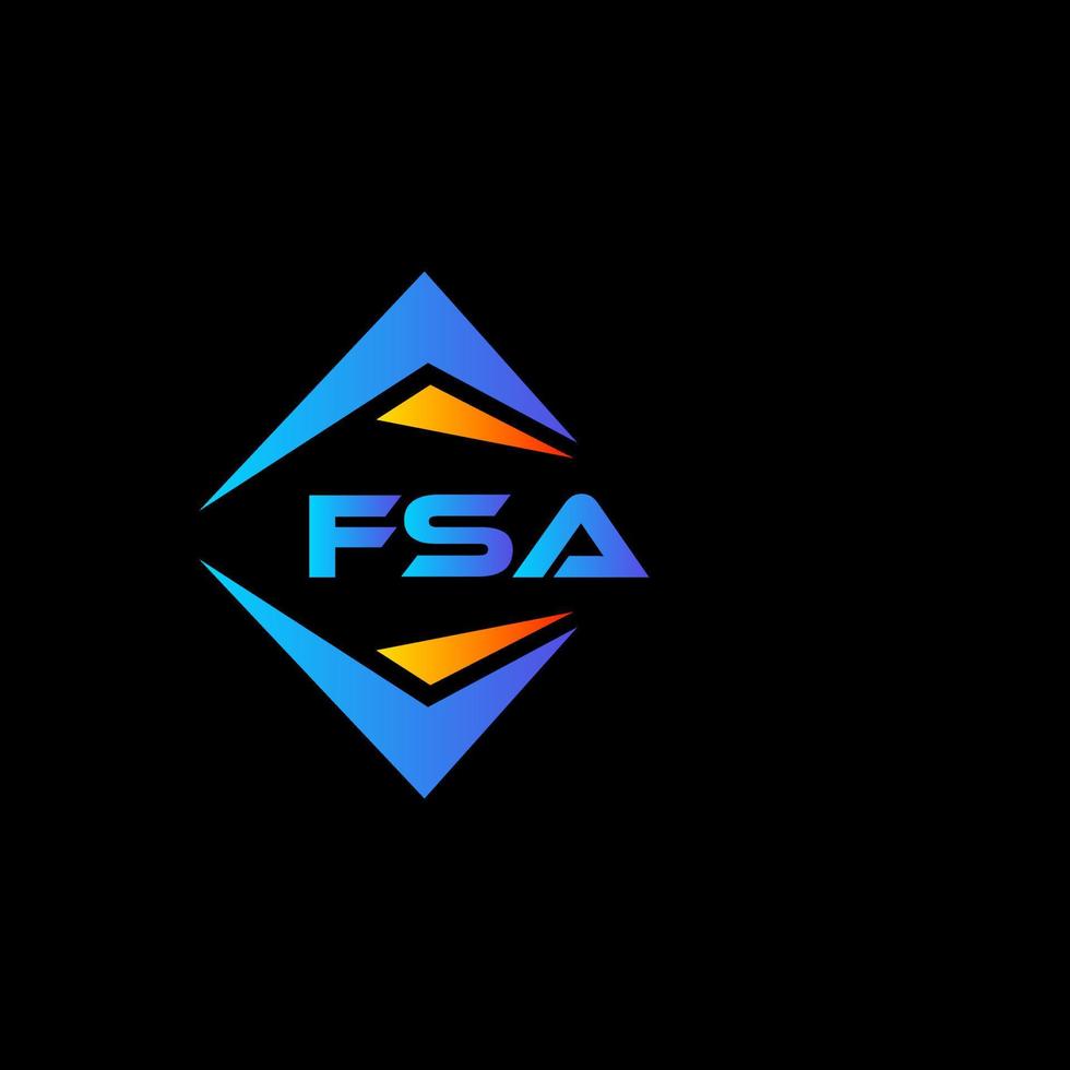 diseño de logotipo de tecnología abstracta fsa sobre fondo negro. concepto de logotipo de letra de iniciales creativas fsa. vector