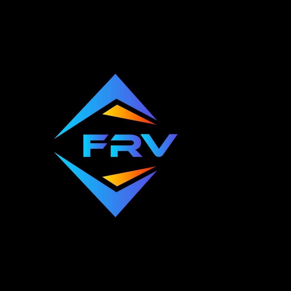 FRV abstract technology logo design on Black background. FRV creative initials letter logo concept. vector