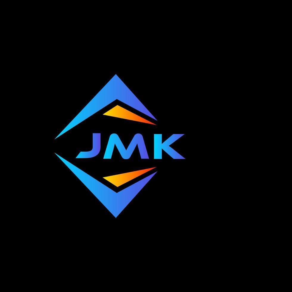 jmk diseño de logotipo de tecnología abstracta sobre fondo negro. concepto de logotipo de letra inicial creativa jmk. vector