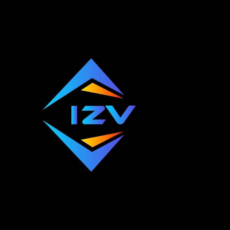 Diseño de logotipo de tecnología abstracta izv sobre fondo blanco. concepto de logotipo de letra de iniciales creativas izv. vector