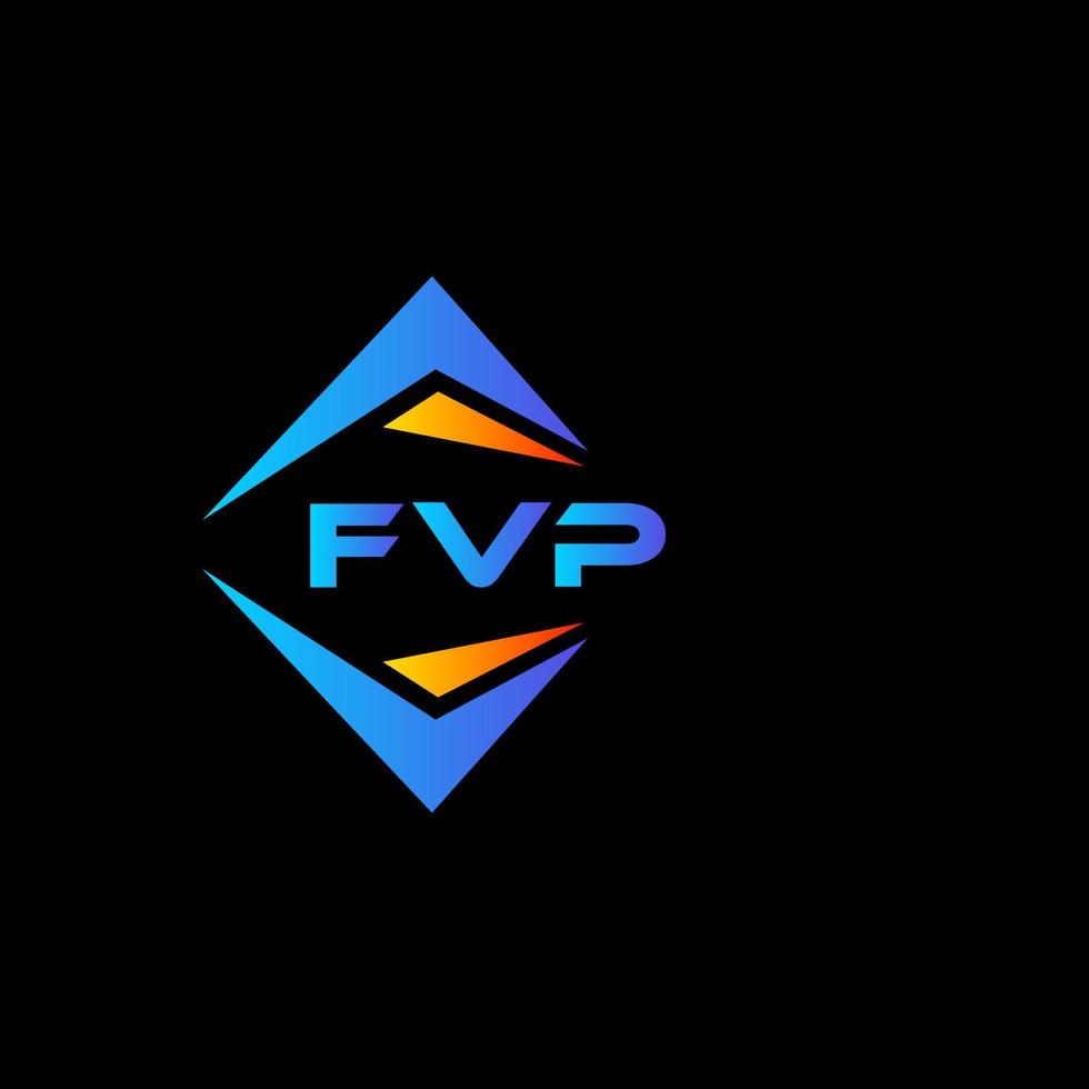 diseño de logotipo de tecnología abstracta fvp sobre fondo negro. concepto de logotipo de letra de iniciales creativas fvp. vector