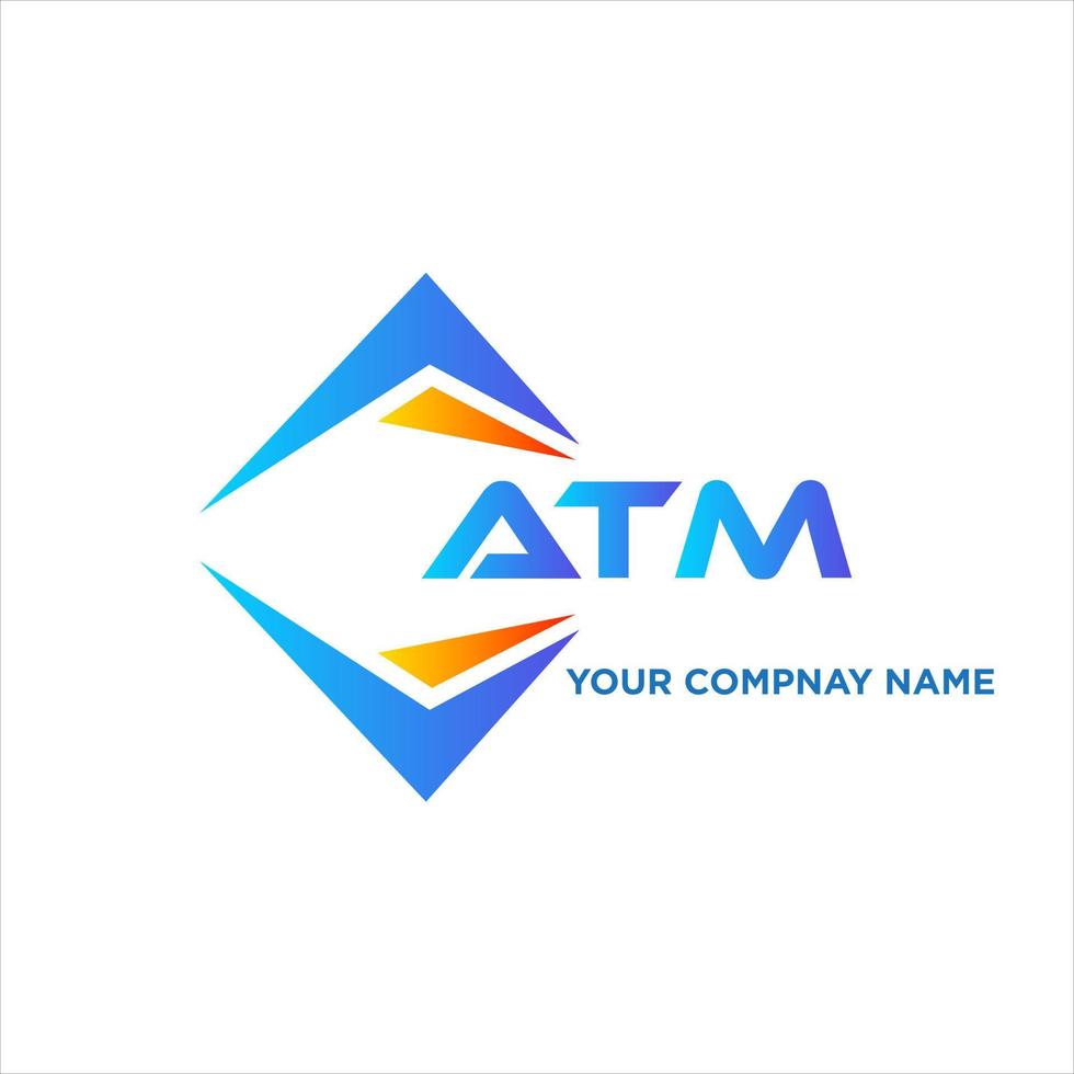 diseño de logotipo de tecnología abstracta atm sobre fondo blanco. concepto de logotipo de letra de iniciales creativas atm. vector