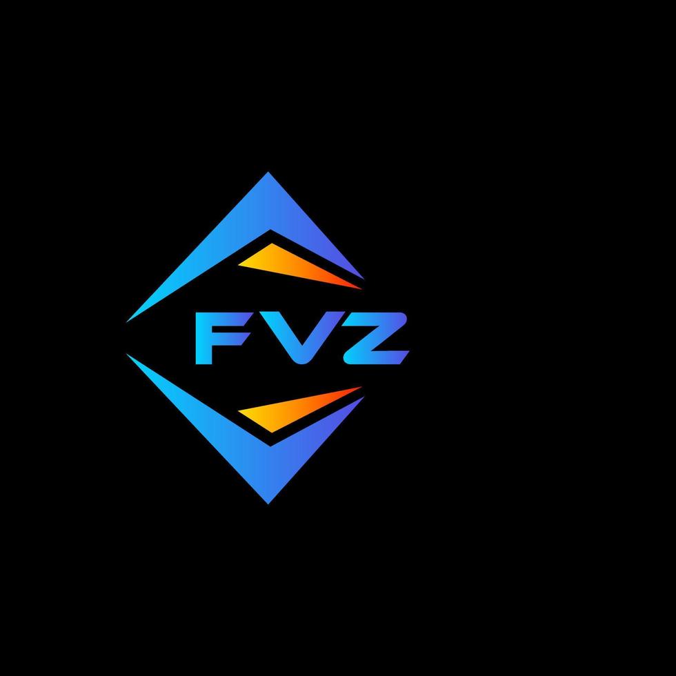 Diseño de logotipo de tecnología abstracta fvz sobre fondo negro. concepto de logotipo de letra de iniciales creativas fvz. vector