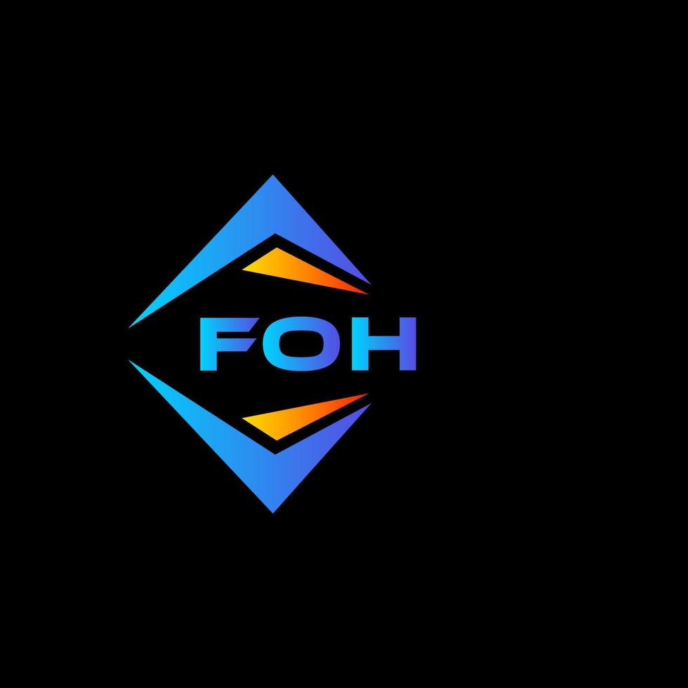 foh diseño de logotipo de tecnología abstracta sobre fondo negro. concepto de logotipo de letra inicial creativa foh. vector