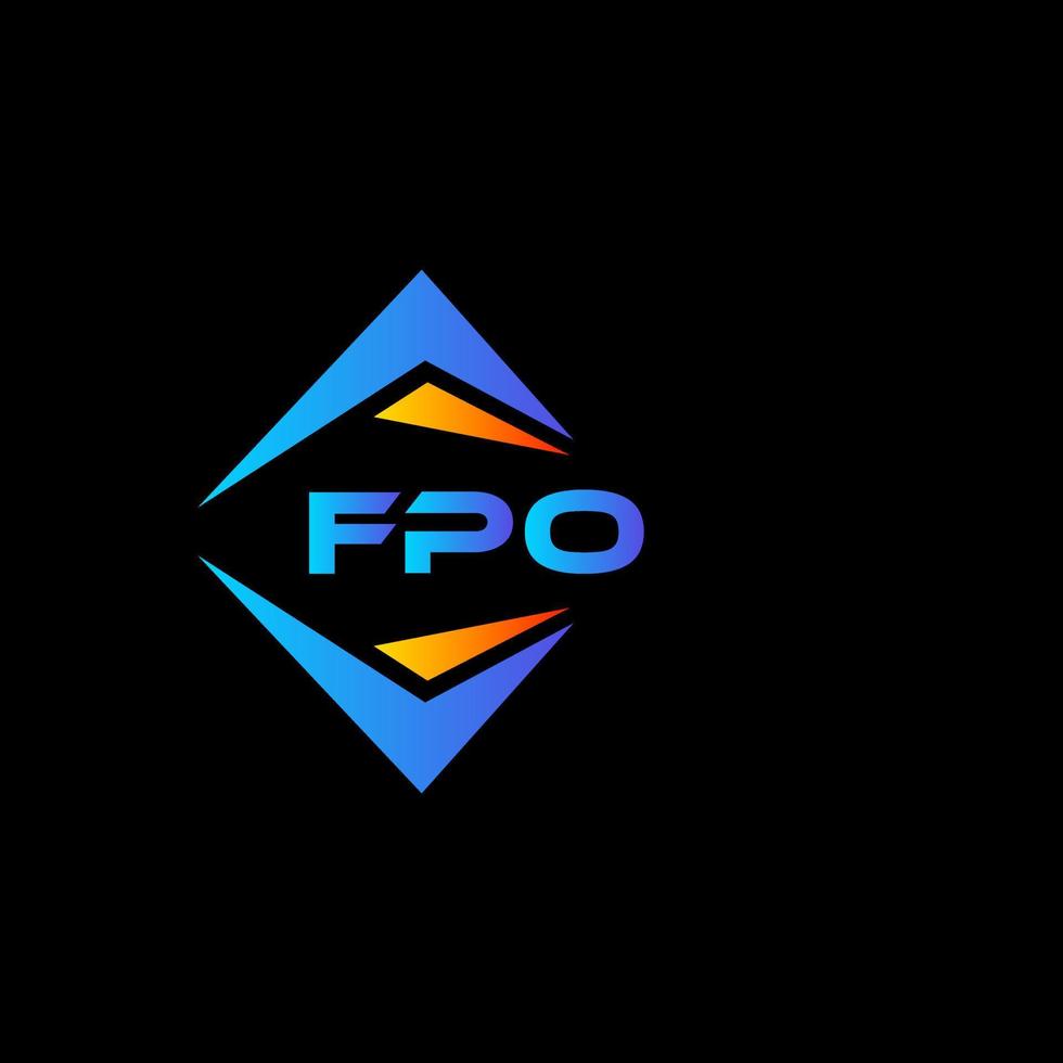 diseño de logotipo de tecnología abstracta fpo sobre fondo negro. concepto de logotipo de letra inicial creativa fpo. vector