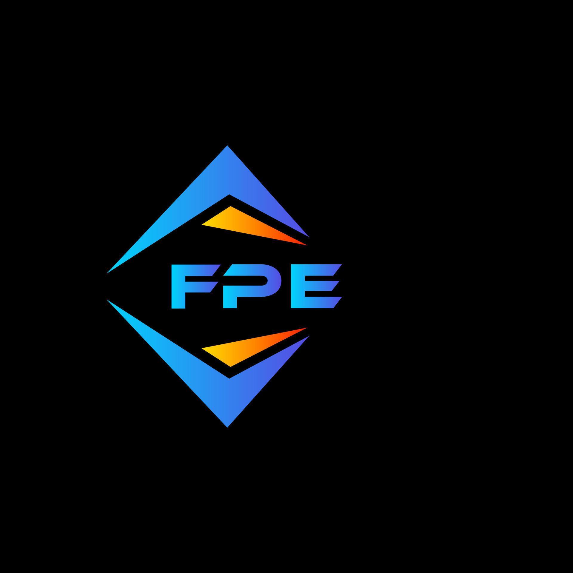 FPE abstract technology logo design on Black background. FPE creative