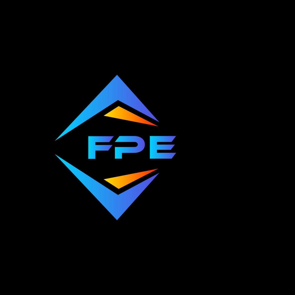 diseño de logotipo de tecnología abstracta fpe sobre fondo negro. concepto de logotipo de letra de iniciales creativas fpe. vector