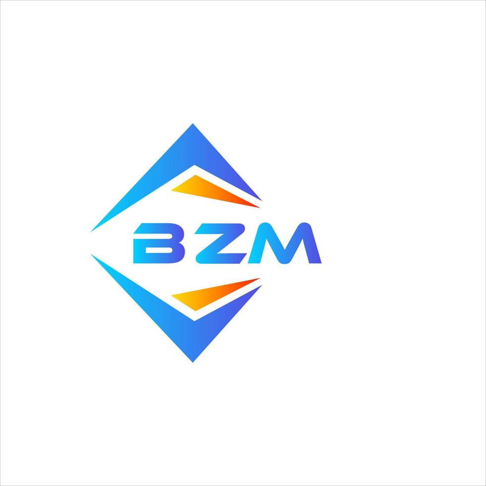 Diseño de logotipo de tecnología abstracta bzm sobre fondo blanco. concepto de logotipo de letra de iniciales creativas bzm. vector