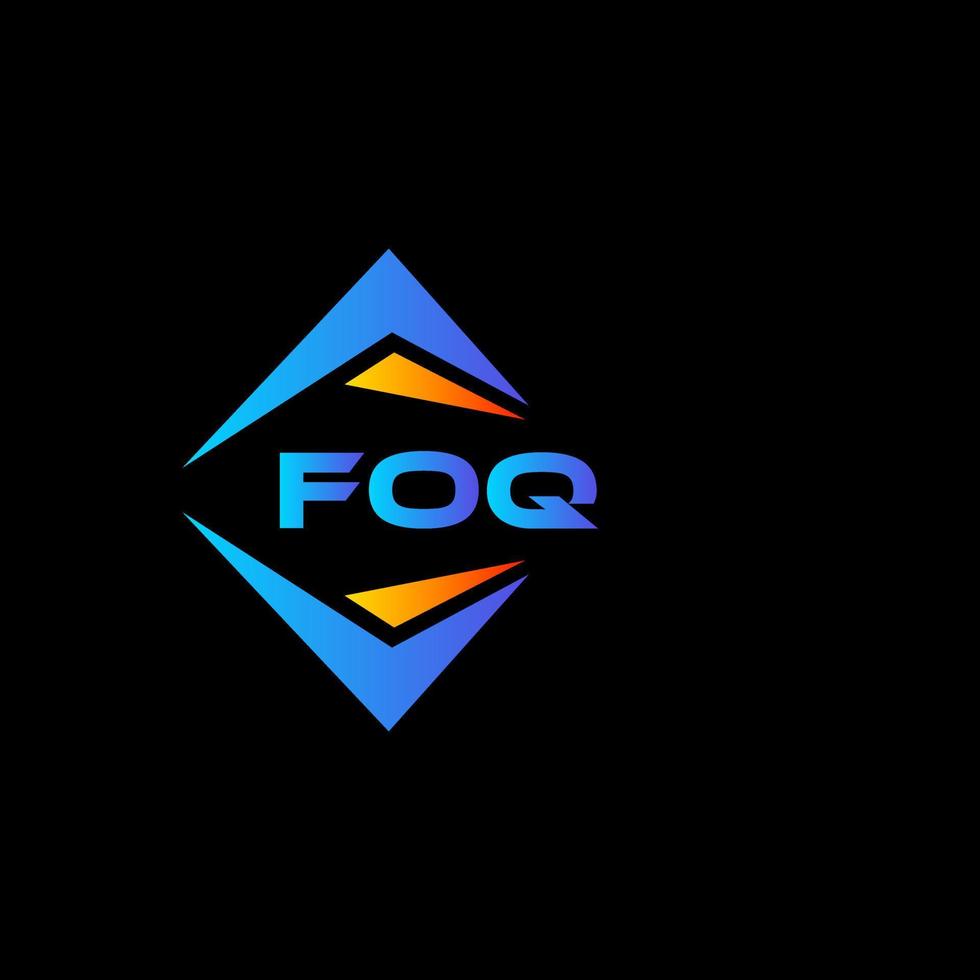 diseño de logotipo de tecnología abstracta foq sobre fondo negro. concepto de logotipo de letra inicial creativa foq. vector