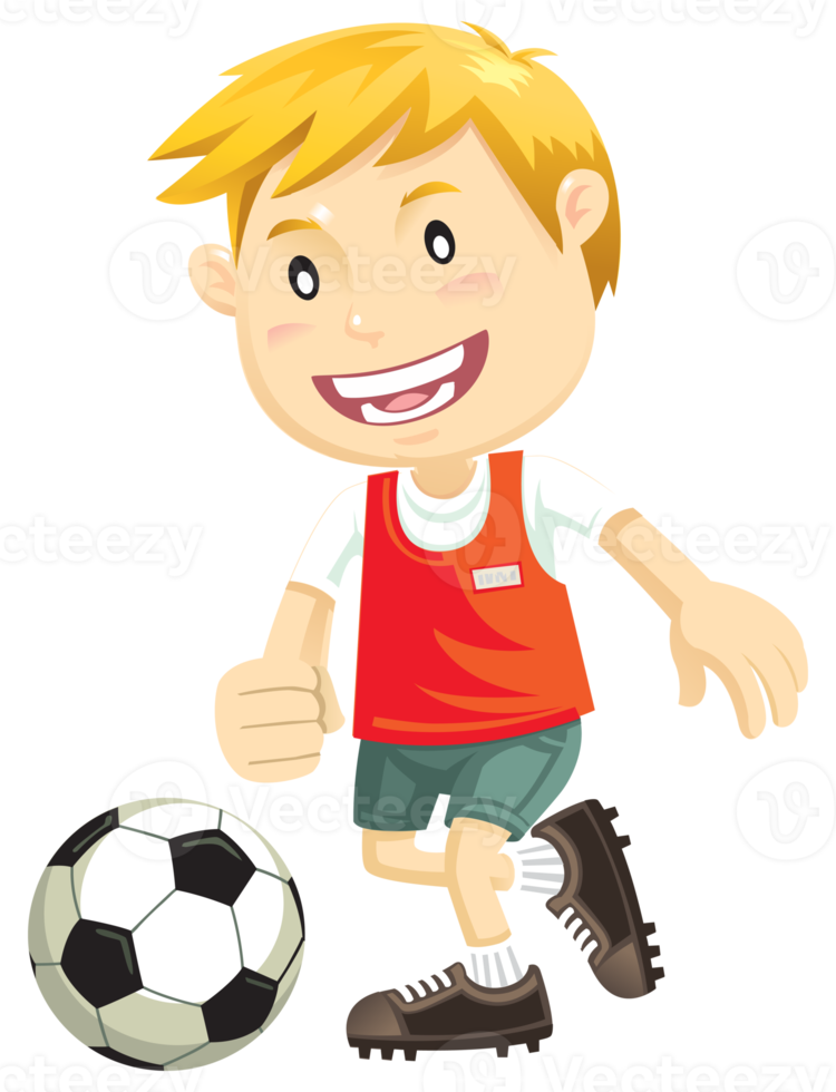 Kid playing soccer cartoon png