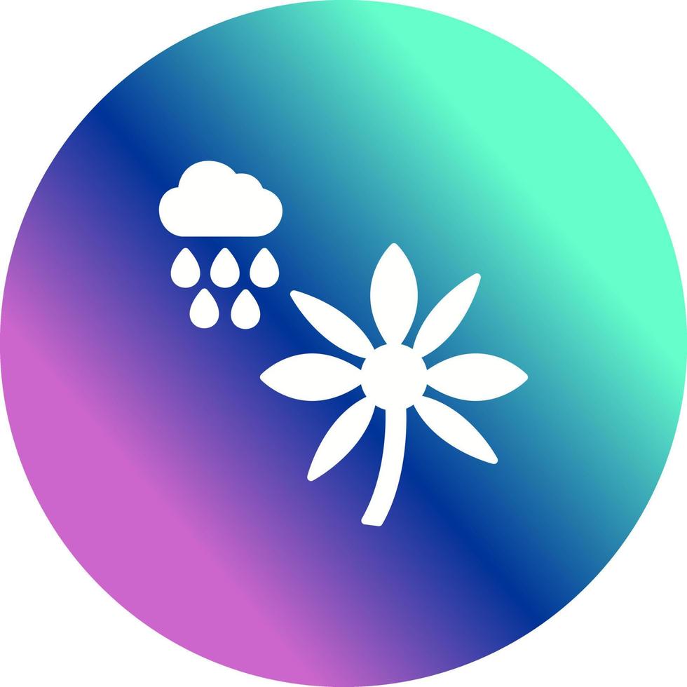 flor con icono de vector de lluvia