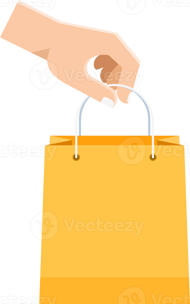 Hand picking bags color symbol png