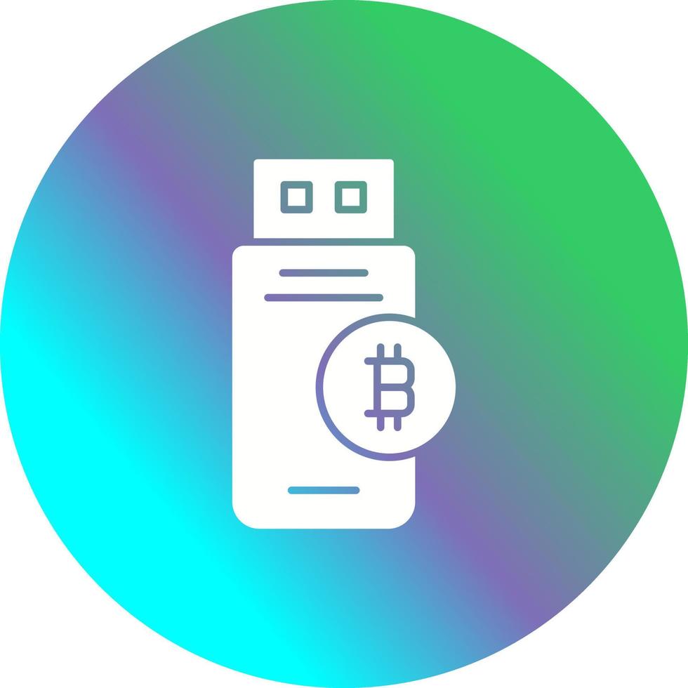 Bitcoin Usb Device Vector Icon