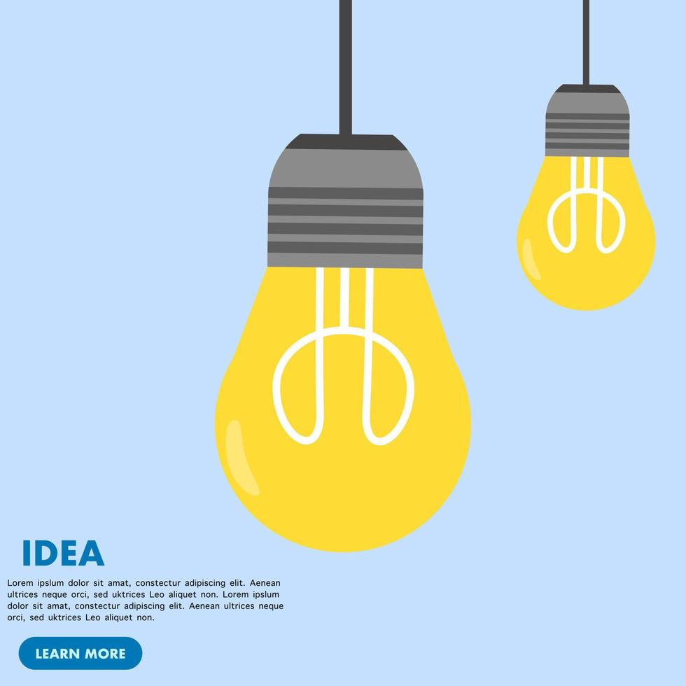Creativity to create new ideas, imagination or invention, inspiration, education or genius ideas, content writing or enhancing creative thinking concept, hanging lamps depicting ideas. vector