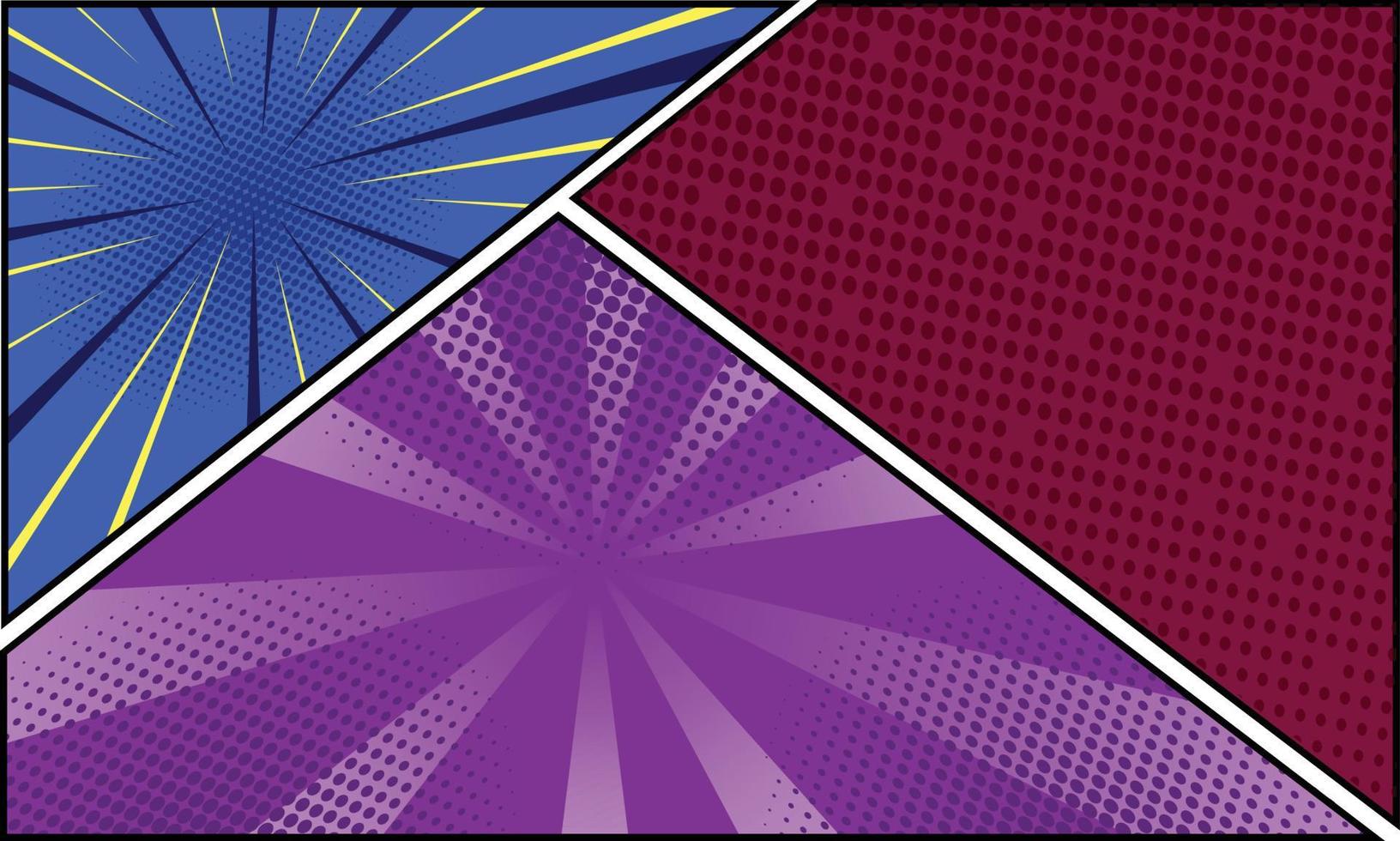 Colorful Comic Book Frame Background with Halftone vector