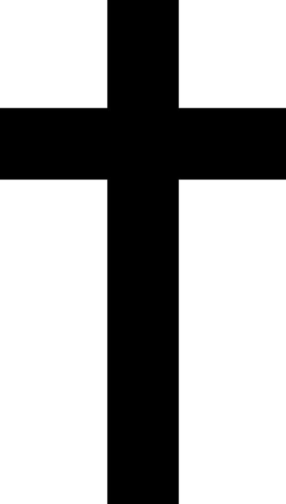 Illustration of a Christian cross in black color. vector