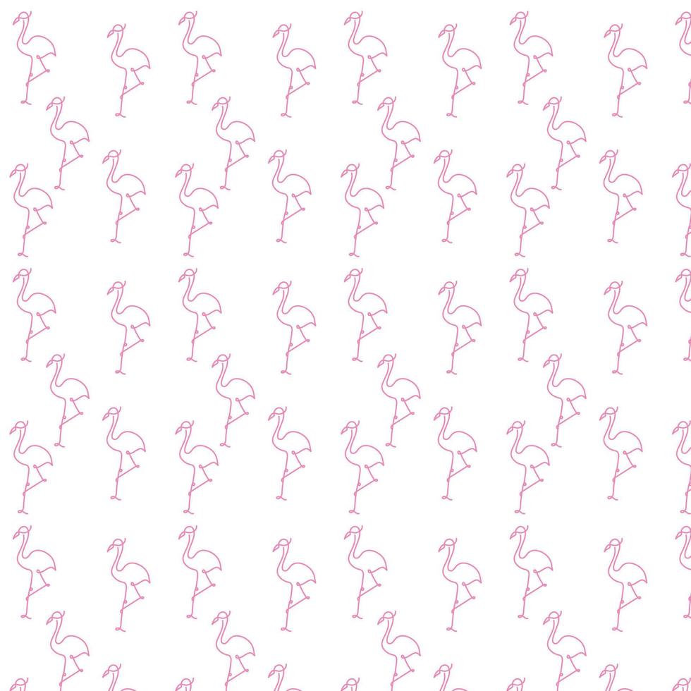 Background with illustration of flamingos in pink color. vector