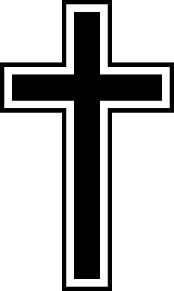 Illustration of a Christian cross in black color. vector