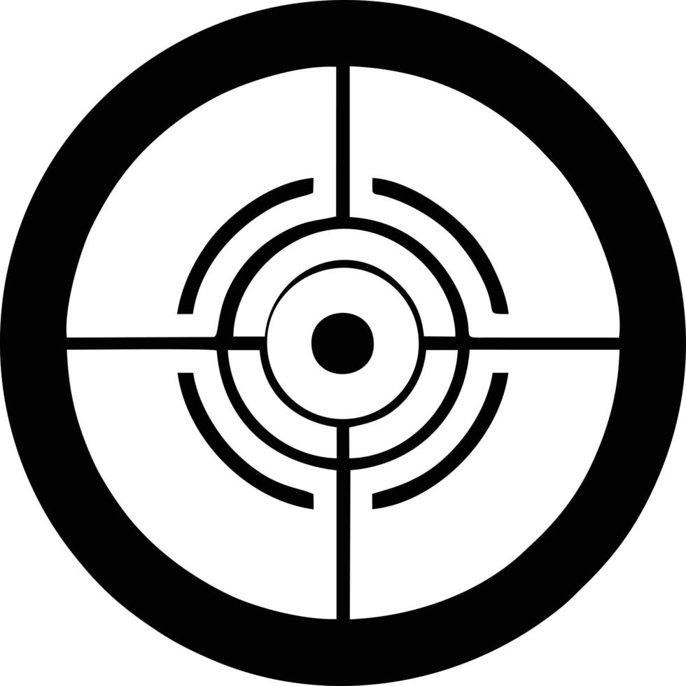 Target focus icon symbol vector image, illustration of the success goal icon concept