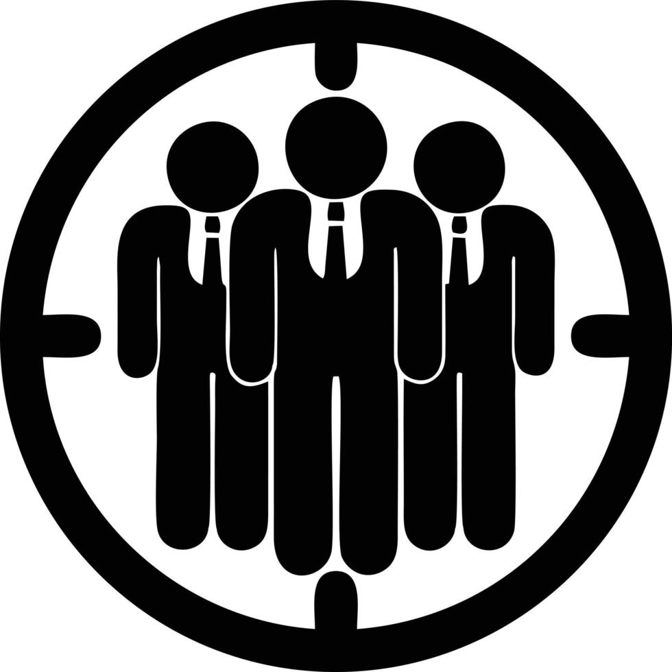 Target focus icon symbol vector image, illustration of the success goal icon concept